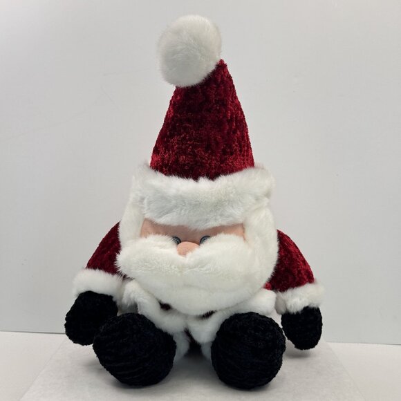 Vtg Main Joy Santa Claus Plush Stuffed Toy Red White Outfit Hat Pom 22" Soft - Picture 15 of 15